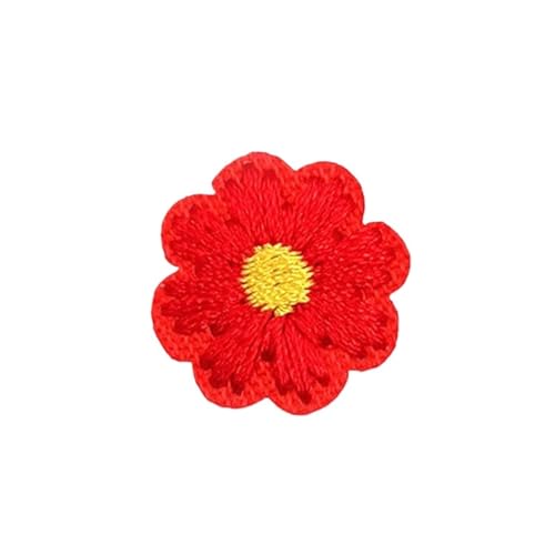 20 Stück mit Blumen bestickte Aufnäher, kleine Streifen for Aufbügeln for Kleidung, Stoffdekorationen, DIY-Bastelprojekte(Red) von CRCRC