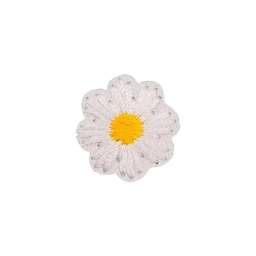 20 Stück mit Blumen bestickte Aufnäher, kleine Streifen for Aufbügeln for Kleidung, Stoffdekorationen, DIY-Bastelprojekte(White) von CRCRC