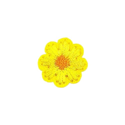 20 Stück mit Blumen bestickte Aufnäher, kleine Streifen for Aufbügeln for Kleidung, Stoffdekorationen, DIY-Bastelprojekte(Yellow) von CRCRC