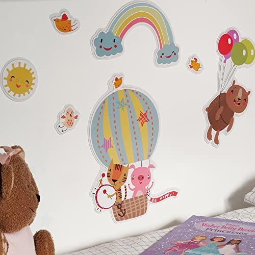 Wandaufkleber für Kinder, glückliche Tiere, Wandaufkleber aus Gummi, Wanddekoration, Kinderzimmer, Kinderzimmer, Kinderzimmer, Nest, Schlafzimmer von CREARREDA