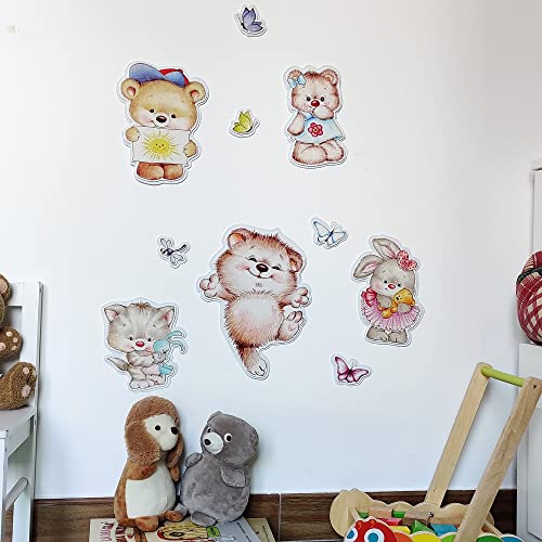 Wandaufkleber für Kinder, zarte Bären, Wandaufkleber aus Gummi, Wanddekoration, Kinderzimmer, Kinderzimmer, Kinderzimmer, Nest, Schlafzimmer von CREARREDA