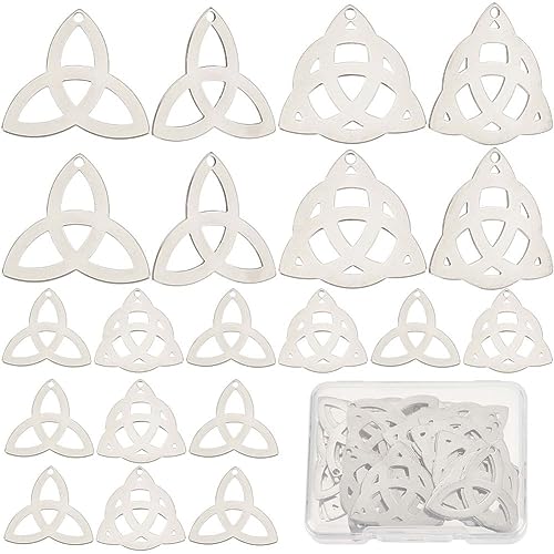 CREATCABIN 1 Box 40 Stück 2 Style 304 Edelstahl Trinity Knot Charms Anhänger Triquetra Hohle Halskette Charms Erkenntnisse Für Frauen DIY Ohrring Halskette Armband Handwerk Schmuckherstellung Zubehör von CREATCABIN