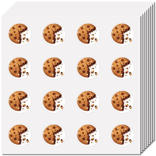 CREATCABIN 128 Stück Chip Cookie Aufkleber Keks Planer Aufkleber Wasserdicht Runde Vinyl Aufkleber Für Verpackungen Kekstüten Telefon Wasserflasche Scrapbook Kühlschrank Markierungspunkt Tags 2.5cm von CREATCABIN