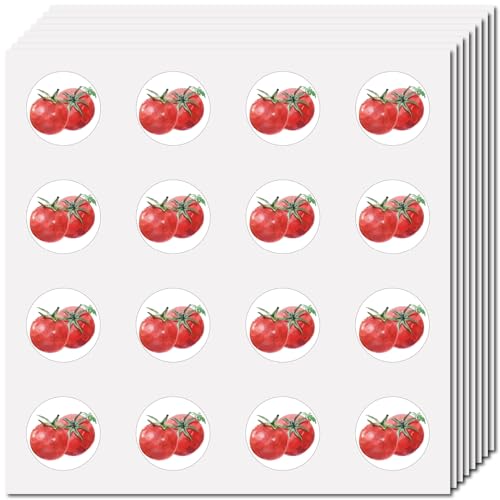 CREATCABIN 128 Stück Tomaten Planer Aufkleber Lebensmittel Helm Aufkleber Selbstklebend Wasserfest Runde Punkte Cartoon Aufkleber Massenaufkleber Für Scrapbooking Kalender Wasserflaschen Laptops 2.5cm von CREATCABIN