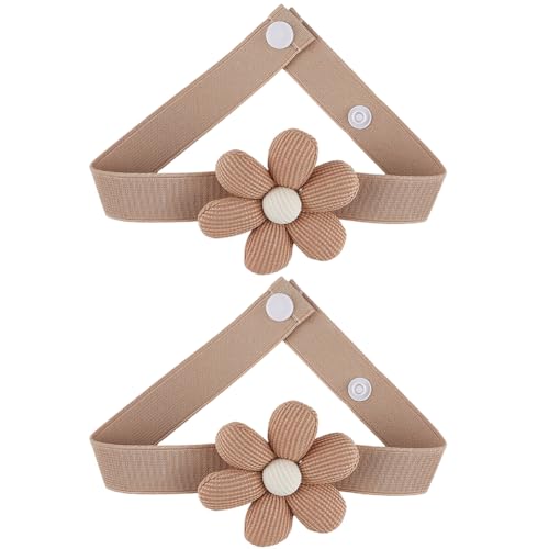 CREATCABIN 2 Stück Blumen Vorhang Raffhalter Vorhang Clips Boho Stil Japanische Vorhang Raffhalter Dekoratives Seil Verstellbare Gänseblümchen Vorhangschnallen Für Fensterbehandlung 42cm Braun von CREATCABIN