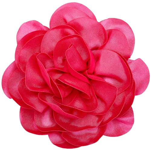 CREATCABIN 20cm Große Blumenbrosche Pfirsichfarben Extragroße Kamelienbrosche Anstecknadeln Für Kleidung Abnehmbare Anstecknadeln Satinstoff Brosche Für Party Bankett Anzug Zubehör Schmuck Geschenke von CREATCABIN