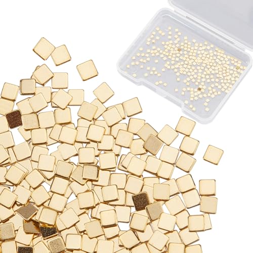 CREATCABIN 300 Stück Echtes 24K Vergoldetes Chip Lötmittel Messing Lötchips Flussmittel Für Schmuck Vorgeschnitten Winzig Ultraniedrige Temperatur Leicht Zu Schweißendes Lötmittel Quadratisch 2x2mm von CREATCABIN