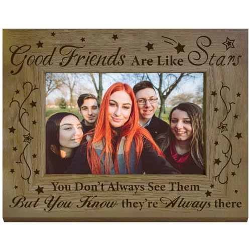 CREATCABIN Bilderrahmen Good Friends Holz Fotorahmen Für Anzeigebilder 4x6 Wandmontage Brauner Druck Posterrahmenständer Für Wandgalerie Tischdekoration Haustier Gedenkgeschenke 15x20cm von CREATCABIN