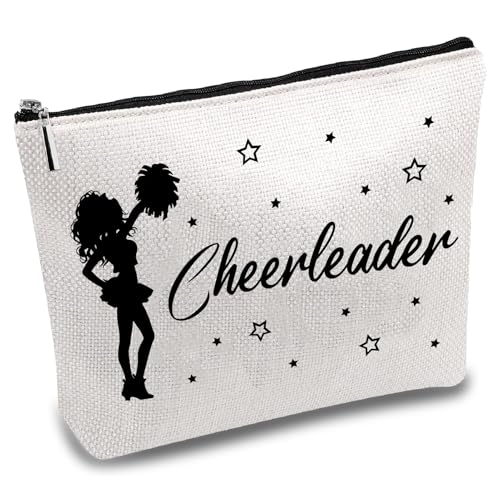 CREATCABIN Cheerleader Make Up Tasche Segeltuch Kosmetiktasche Kleiner Kulturbeutel Organizer Reisen Urlaub Aufbewahrung Geldbörse Federmäppchen Für Frauen Cheerleading Team Freundin Rennen 25x18cm von CREATCABIN