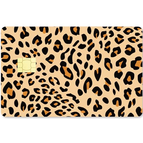 CREATCABIN Kartenaufkleber Leopardenmuster,Debit Kreditkarten Personalisieren Bankkarten Schutz von Aufklebern,Wasserfest,Blasenfrei,Schmal,Ablösbar,Für EBT-Transportschlüsselkarte,186x137mm von CREATCABIN