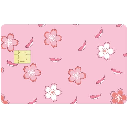 CREATCABIN März-Kirschblüten-Karten-Skin-Aufkleber,Sakura-Transport,Kredit-Debitkarten-Skin-Abdeckung,Personalisieren Sie Bankkarten-Skin,Rosa Aufkleber Keine Blasen Für Kartendekoration,186x137mm von CREATCABIN