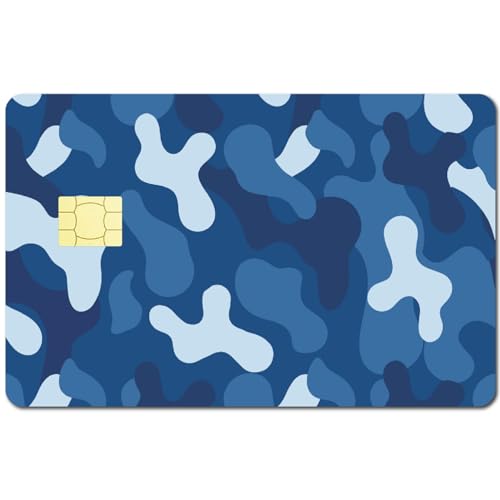 CREATCABIN Marineblaue Camouflage-Skins Für Kreditkarten,Debitkarten,Skin-Aufkleber Zum Personalisieren von Bankkarten,Schutzaufkleber,Wasserfest,Entfernbar,Blasenfrei,Für Transportkarten,18.6x13.7cm von CREATCABIN