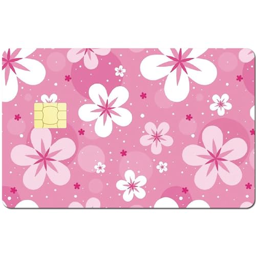 CREATCABIN Rosa Sakura-Karten-Skin-Aufkleber,Blumen-Debit-Kreditkarten-Skins,Personalisierende Bankkarten-Schutzaufkleber,Wasserfest,Keine Blasen,Schmal Für EBT-Transport,Schlüsselkarte,186x137mm von CREATCABIN