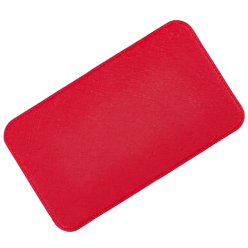 CREATCABIN Roter Taschenbodenformer Taschen Organizer Einsatz PU Leder Rechteckig Für Handtaschen Taschenboden Stabilisator Taschen Liner Board Einsatz Für Taschen Handgefertigtes Zubehör 24x14x0.4cm von CREATCABIN