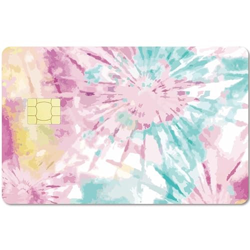 CREATCABIN Tie-Dye-Karten-Skin-Aufkleber,Debit-Kreditkarten-Skins,Personalisierende Bankkarten-Schutzaufkleber,Abnehmbar,Wasserfest,Keine Blasen,Schmal Für EBT-Transportschlüsselkarte,186x137mm von CREATCABIN