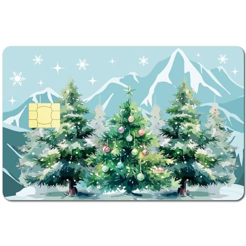 CREATCABIN Weihnachtsbaum-Kreditkarten-Skins,Weihnachts-Debitkarten-Skin-Aufkleber Personalisieren Bankkarten,Schutzaufkleber,Wasserfest,Entfernbar,Blasenfrei,Für Transport Schlüsselkarten,186x137mm von CREATCABIN