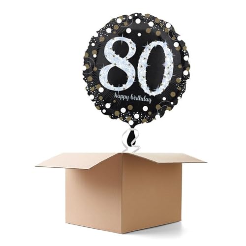 Ballongrüsse H-Birthday, Sparkling 80, 1 Ballon von CREATIV DISCOUNT