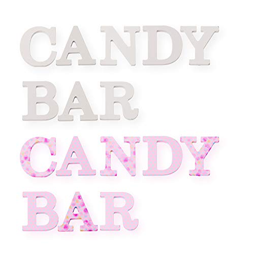 CREATIV DISCOUNT® MDF-Buchstaben-Set Candy BAR, Deko-Schriftzug 11cm hoch von CREATIV DISCOUNT