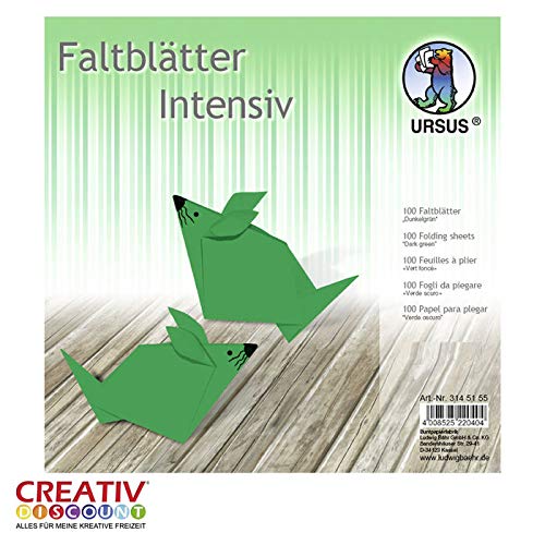 CREATIV DISCOUNT® NEU Faltblätter intensiv 100B, 10x10cm, dunkelgrün von CREATIV DISCOUNT