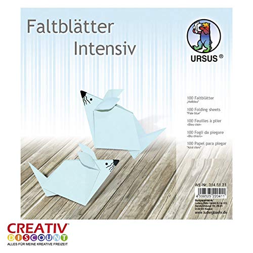 CREATIV DISCOUNT® NEU Faltblätter intensiv 100B, 20x20cm, hellblau von CREATIV DISCOUNT