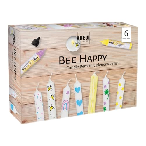 CREATIV DISCOUNT Candle Pen 6er Set Bee Happy von CREATIV DISCOUNT