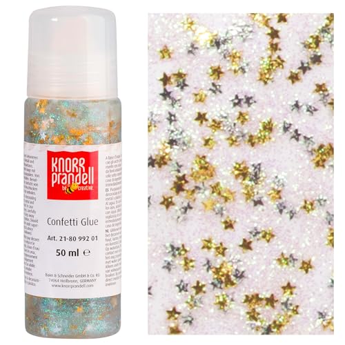 CREATIV DISCOUNT Glitterfarbe Confetti Glue, mit Linerspitze, 50 ml, Goldene Sterne von CREATIV DISCOUNT