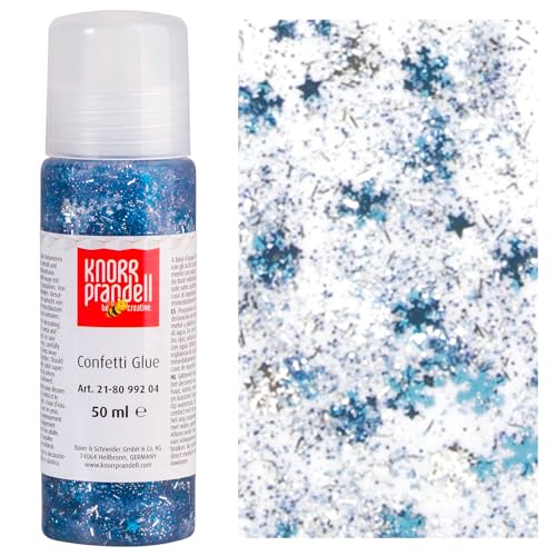 CREATIV DISCOUNT Glitterfarbe Confetti Glue, mit Linerspitze, 50 ml, Silberne Eiskristalle von CREATIV DISCOUNT