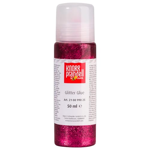 CREATIV DISCOUNT Glitterfarbe Glitter Glue, mit Linerspitze, 50 ml, Fuchsia von CREATIV DISCOUNT