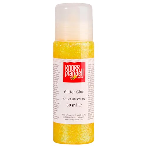 CREATIV DISCOUNT Glitterfarbe Glitter Glue, mit Linerspitze, 50 ml, Gelb von CREATIV DISCOUNT