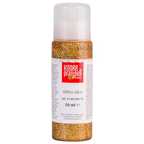 CREATIV DISCOUNT Glitterfarbe Glitter Glue, mit Linerspitze, 50 ml, Gold-Regenbogen von CREATIV DISCOUNT
