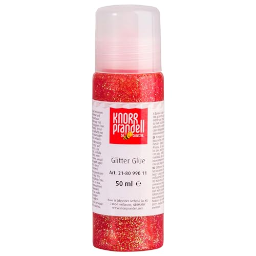 CREATIV DISCOUNT Glitterfarbe Glitter Glue, mit Linerspitze, 50 ml, Hellrot von CREATIV DISCOUNT