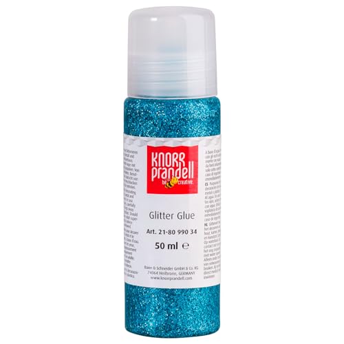 CREATIV DISCOUNT Glitterfarbe Glitter Glue, mit Linerspitze, 50 ml, Himmelblau von CREATIV DISCOUNT