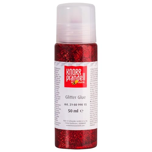 CREATIV DISCOUNT Glitterfarbe Glitter Glue, mit Linerspitze, 50 ml, Rot von CREATIV DISCOUNT