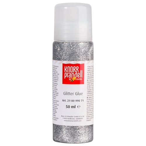 CREATIV DISCOUNT Glitterfarbe Glitter Glue, mit Linerspitze, 50 ml, Silber von CREATIV DISCOUNT