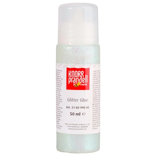 CREATIV DISCOUNT Glitterfarbe Glitter Glue, mit Linerspitze, 50 ml, Weiß von CREATIV DISCOUNT