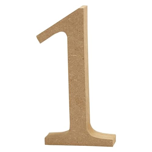 CREATIV DISCOUNT MDF-Zahl, 13 cm, Stärke 2 cm, Natur, 1" von CREATIV DISCOUNT