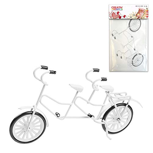 CREATIV DISCOUNT Miniatur-Tandem, 12 x 7cm, Weiss von CREATIV DISCOUNT