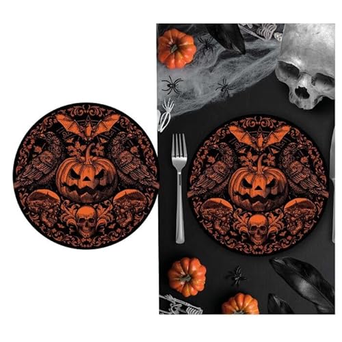 CREATIV DISCOUNT NEU Papp-Teller Halloween Gothic Kürbis, ca. 23cm, 6 Stück von CREATIV DISCOUNT