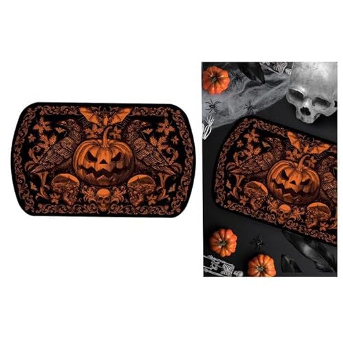 CREATIV DISCOUNT NEU Tablett Halloween Gothic Kürbis aus Kunststoff, ca. 39x24cm von CREATIV DISCOUNT