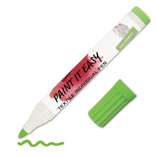 CREATIV DISCOUNT Paint IT Easy Textilstift/Stoff-Malstift für helle Stoffe, 2-4 mm, Hellgrün von CREATIV DISCOUNT