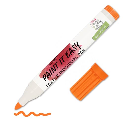 CREATIV DISCOUNT PAINT IT EASY Textilstift/Stoff-Malstift für helle Stoffe, 2-4 mm, Orange von CREATIV DISCOUNT