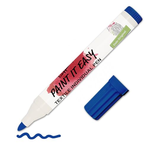 CREATIV DISCOUNT Paint IT Easy Textilstift/Stoff-Malstift für helle Stoffe, 2-4 mm, Dunkelblau von CREATIV DISCOUNT