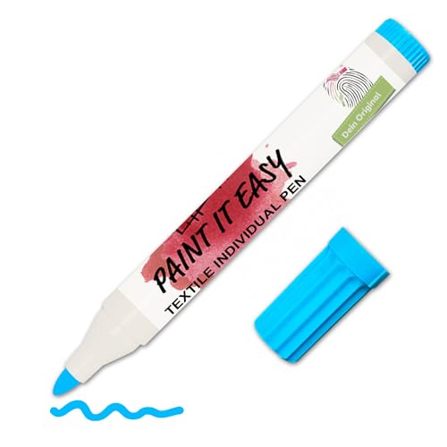 CREATIV DISCOUNT Paint IT Easy Textilstift/Stoff-Malstift für helle Stoffe, 2-4 mm, Hellblau von CREATIV DISCOUNT