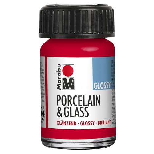 CREATIV DISCOUNT Porzellan- / Keramik- / Glasmalfarbe Glossy/Glänzend, 15 ml, Kirsche von CREATIV DISCOUNT