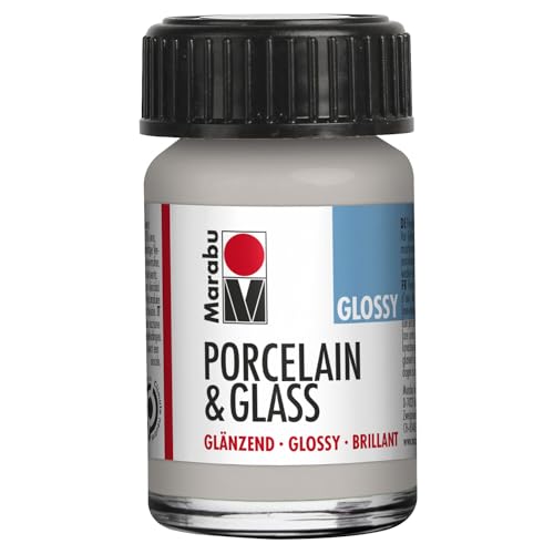 CREATIV DISCOUNT Porzellan- / Keramik- / Glasmalfarbe Glossy/Glänzend, 15 ml, Metallic-Silber von CREATIV DISCOUNT