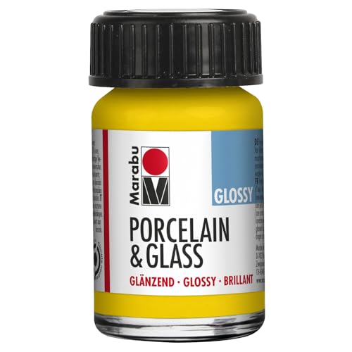 CREATIV DISCOUNT Porzellan- / Keramik- / Glasmalfarbe Glossy/Glänzend, 15 ml, Sonnengelb von CREATIV DISCOUNT