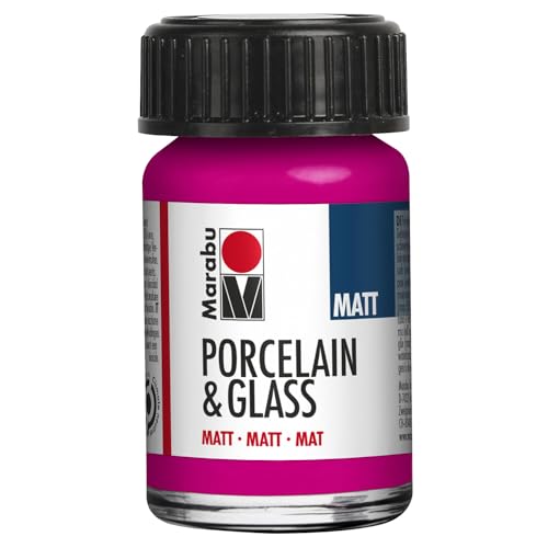 CREATIV DISCOUNT Porzellan- / Keramik- / Glasmalfarbe Matt, 15 ml, Himbeere von CREATIV DISCOUNT