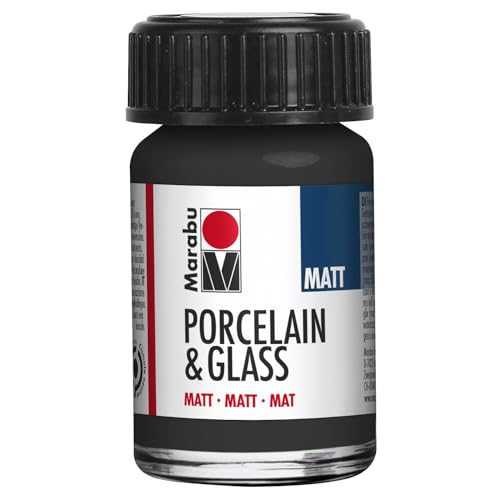 CREATIV DISCOUNT Porzellan- / Keramik- / Glasmalfarbe Matt, 15 ml, Schwarz von CREATIV DISCOUNT