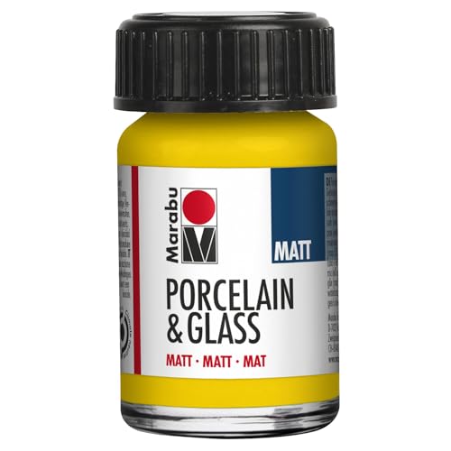 CREATIV DISCOUNT Porzellan- / Keramik- / Glasmalfarbe Matt, 15 ml, Sonnengelb von CREATIV DISCOUNT