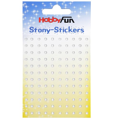 CREATIV DISCOUNT Stony-Sticker rund, Größe ca. 3 mm, kristallfarben, 120 Stück von CREATIV DISCOUNT